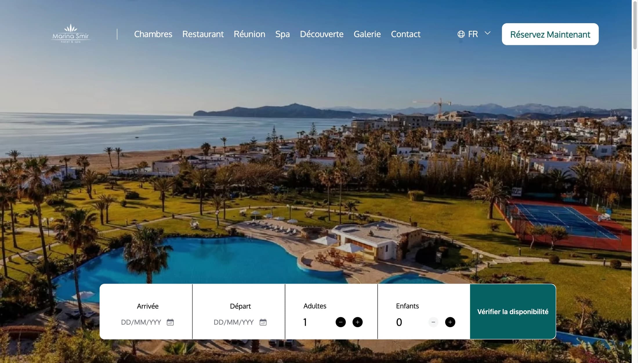 Marina Smir website built with Hotel UI