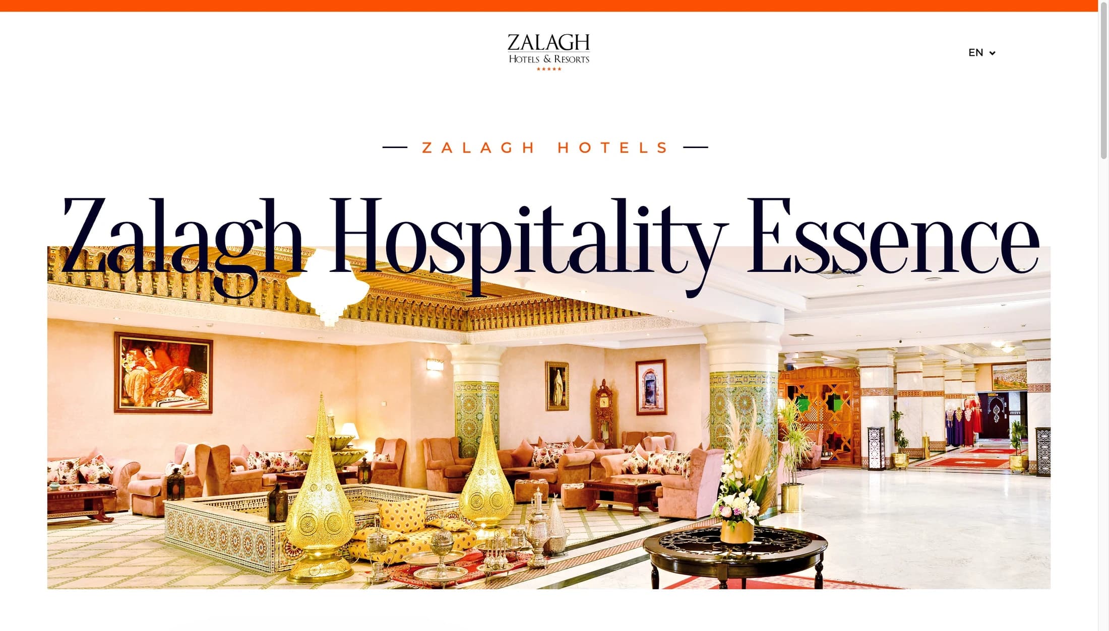 Zalagh Hotels website built with Hotel UI