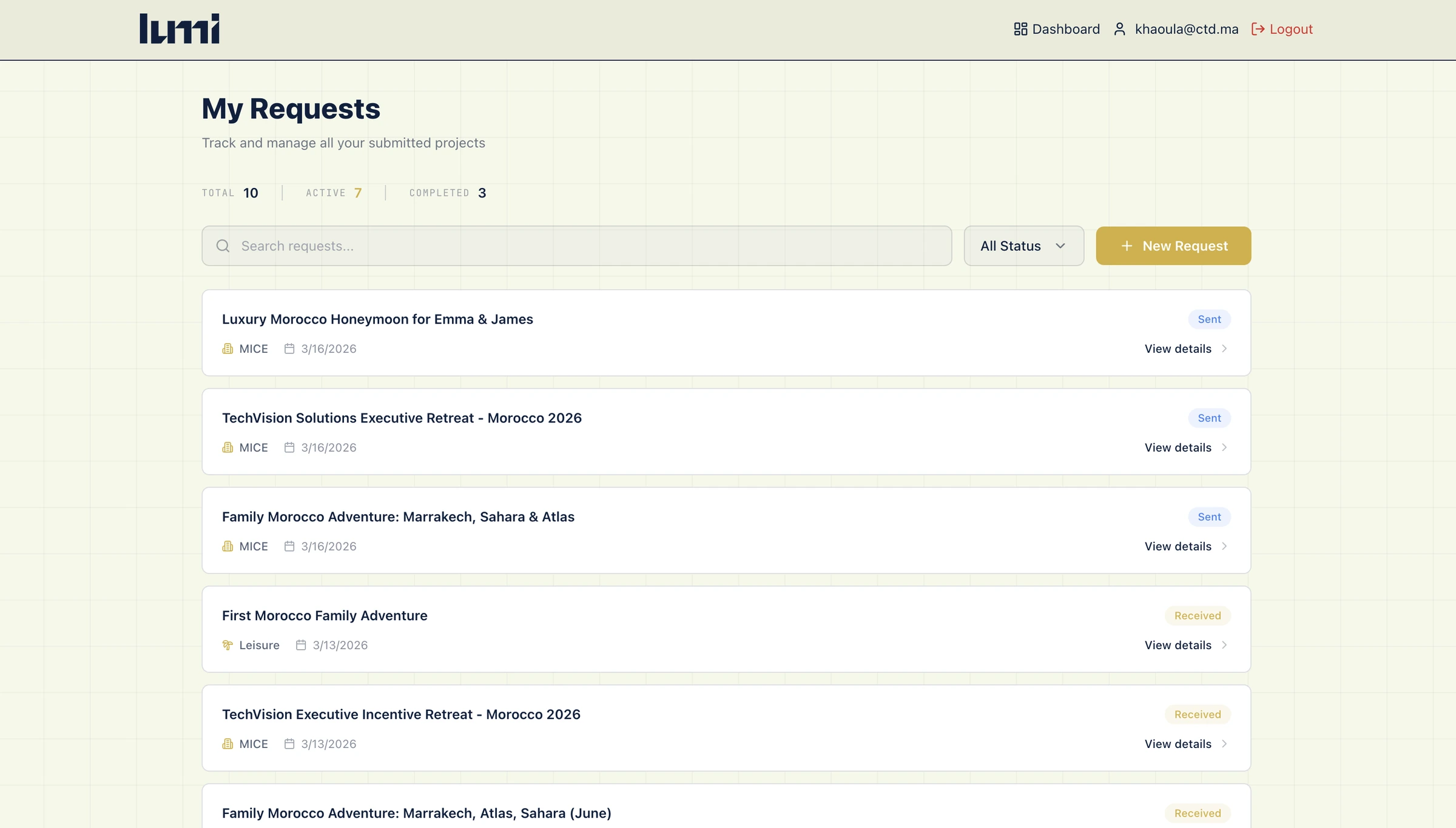 Lumi RFP requests list